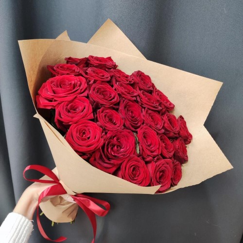 Купить на заказ Букет из 25 красных роз с доставкой в Форт-Шевченко