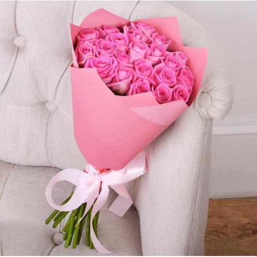 Купить на заказ Букет из 21 розовой розы с доставкой в Форт-Шевченко