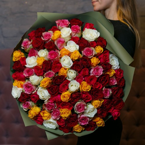 Купить на заказ Букет из 101 розы (микс) с доставкой в Форт-Шевченко