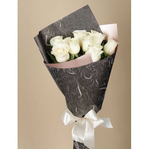 Купить на заказ Букет из 9 белых роз с доставкой в Форт-Шевченко