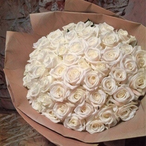 Купить на заказ Букет из 101 белой розы с доставкой в Форт-Шевченко